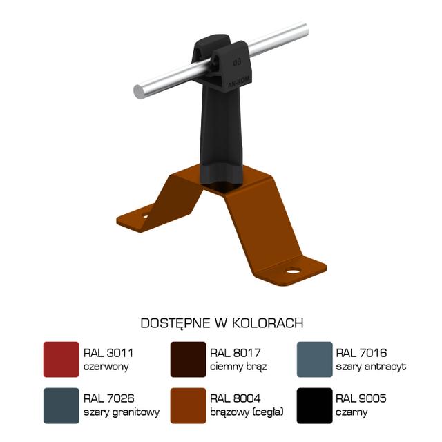 Uchwyt na pł.prof.stalow.Z-zatrzask H=7cm/LA/ słupek czarny