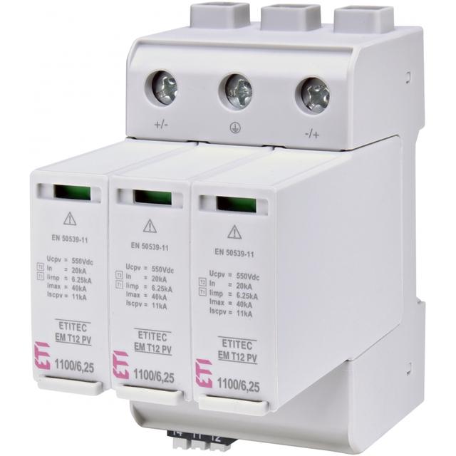Ogranicznik przepięć T1 T2 (B C) - do systemów PV TEC EM T12 PV 1100/6,25 Y RC 002440581 ETI