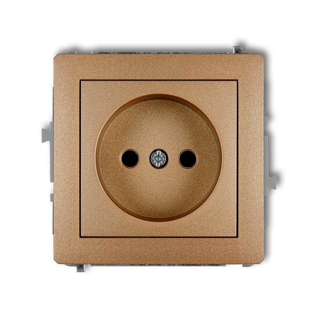 DECO Mechanizm gniazda pojedynczego bez uziemienia 2P (przesłony torów prądowych) złoty metalik