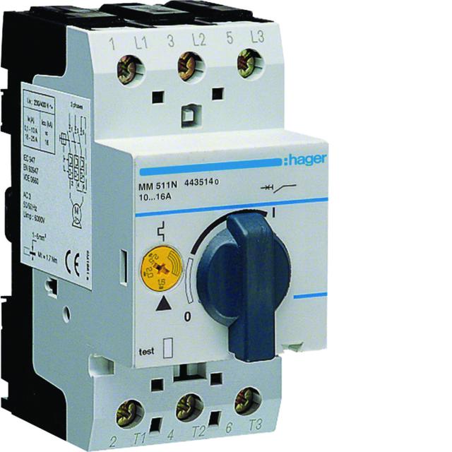 Wyłącznik silnikowy 3P 7,5kW 10-16A POLO MM511N HAGER