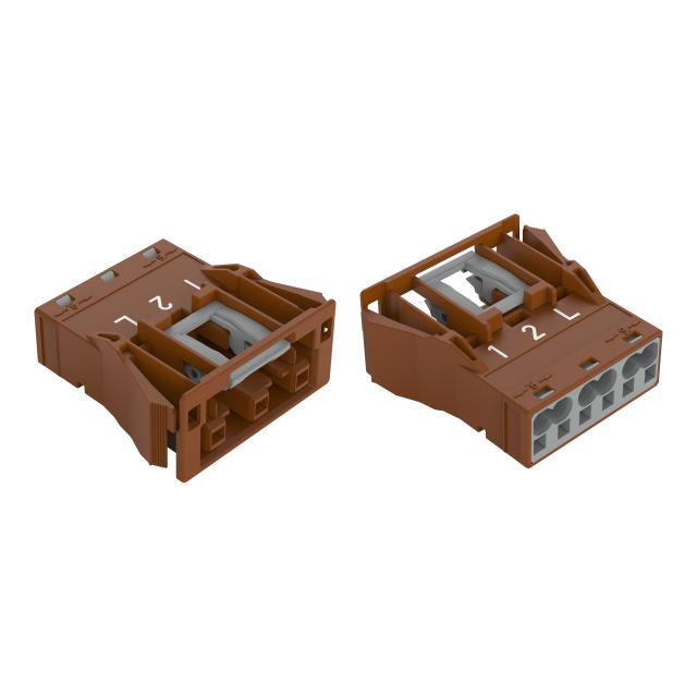 gniazdo 3-biegunowe wykonanie Snap-In brązowe