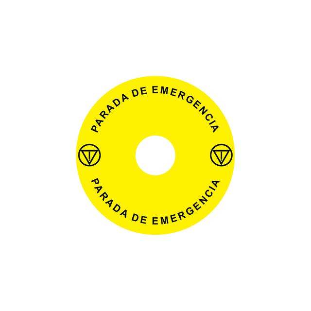 Ex9P1 H S9ES Naklejka wyłącznika awaryjnego do Ex9P1 H średnica 90mm samoprzylepna żółta ES 106814