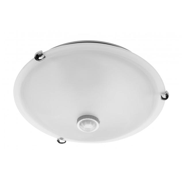 PLAFONIERA Z CZUJNIKIEM RUCHU, BIAŁA, KLOSZ MLECZNY 230VAC, 2X40W