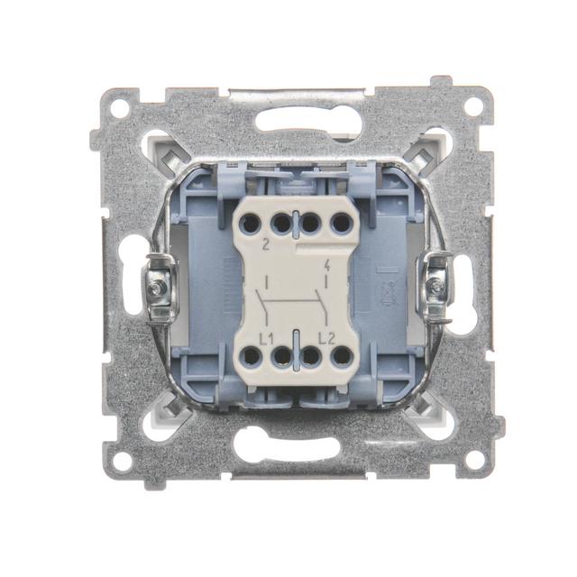 Simon 54 Łącznik dwubiegunowy 10A 250V szybkozłączka biały DW2.01/11 KONTAKT