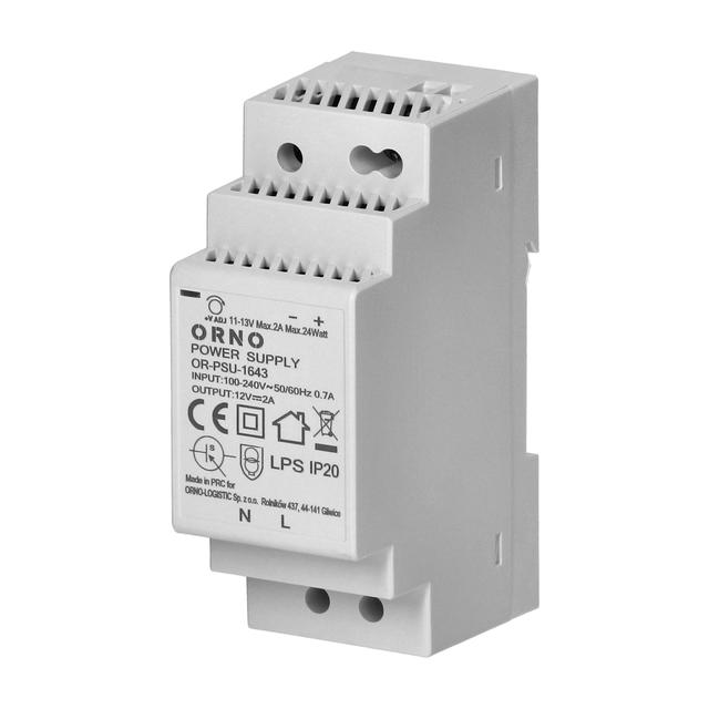 Zasilacz na szynę DIN 12VDC 2A 24W szerokość 2 moduły OR-PSU-1643 ORNO