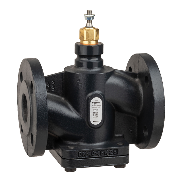 V232, zawór regulacyjny, 2-drogowy, DN40, kvs 25, przyłącze kołnierzowe, medium -20…150°C, PN25