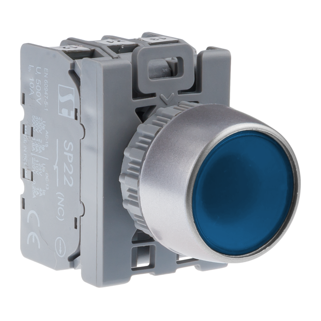 PRZYCISK KRYTY PODŚW NIEB.1 ZW. PIERŚCIEŃ NIKLOWANY