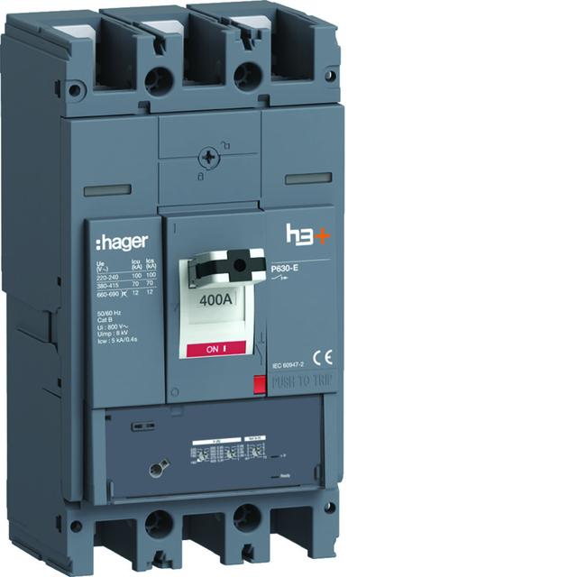 MCCB Wyłącznik mocy h3+ P630 LSnI 3x400A 70kA HEW400GR HAGER