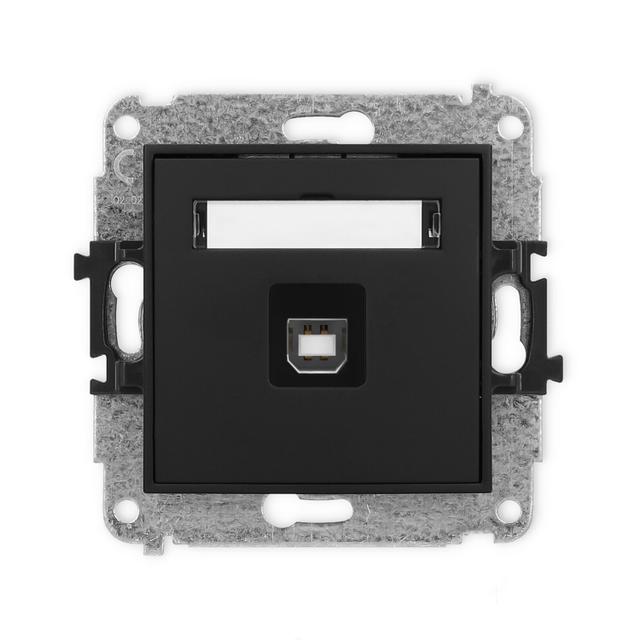 ICON Gniazdo pojedyncze USB A-B 2.0 czarny mat 12IGUSB-3 KARLIK