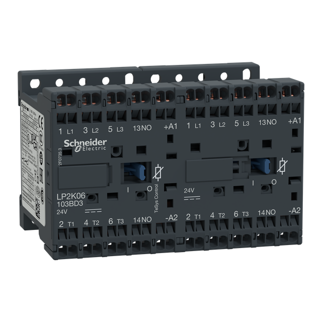 Stycznik nawrotny TeSys K 6A 3P 1NO cewka 24VDC zaciski sprężynowe