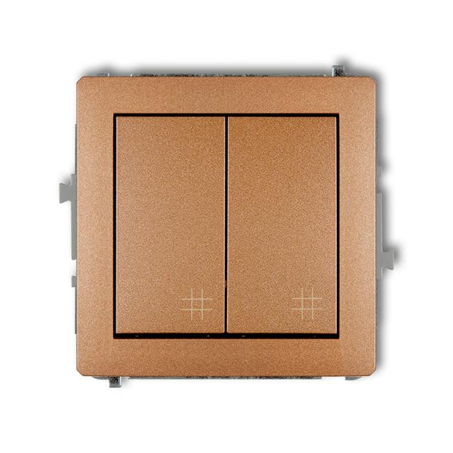 DECO Mechanizm łącznika podwójnego krzyżowego złoty metalik