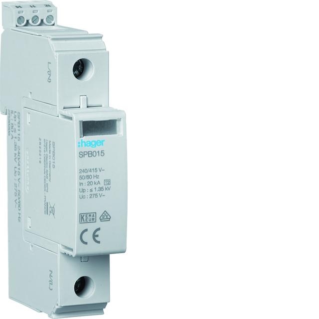 SPD T2 1P sieć TNC In 20kA Imax 40kA Up 1,35kV styk SPB115 HAGER