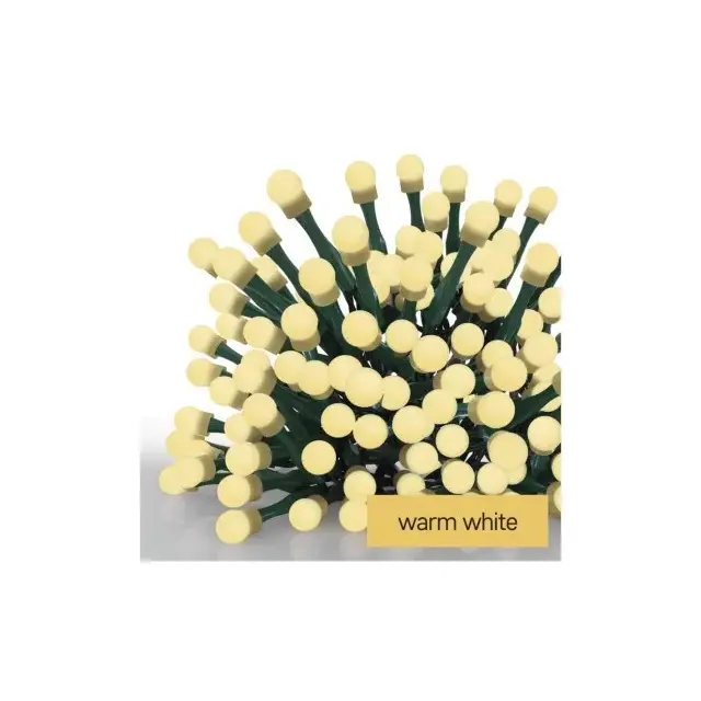 Lampki choinkowe 50 LED cherry 2,5m ciepła biel, zielony przewód, IP20