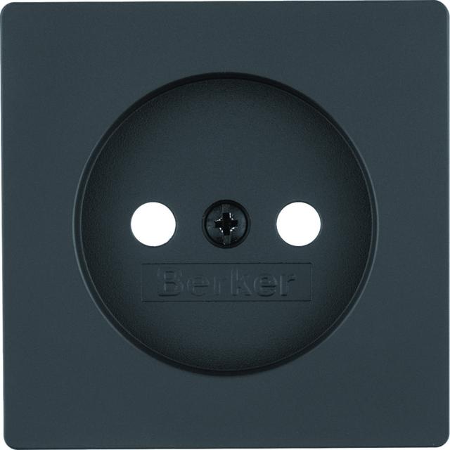 BERKER Q.x Płytka czołowa do gniazda bez uziemienia antracyt aksamit 3967036086 HAGER