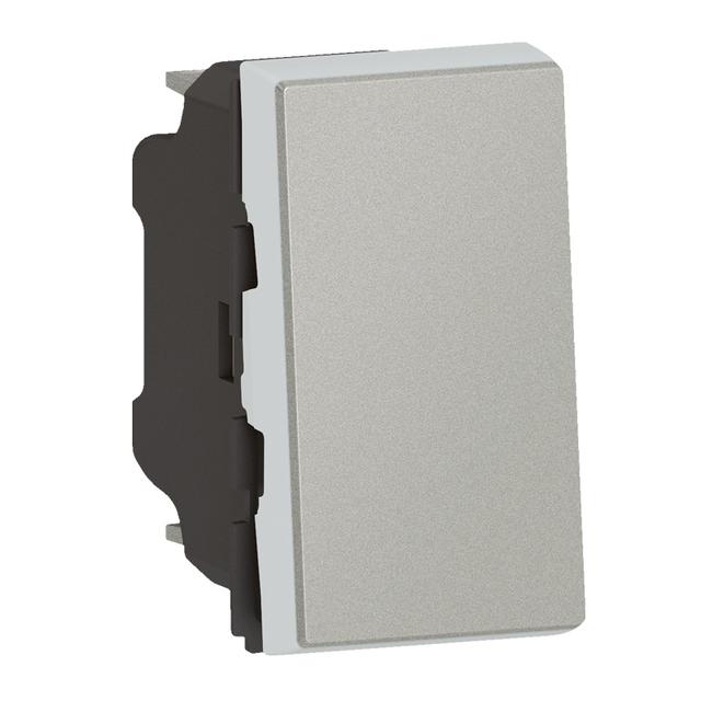 MOSAIC PRZYCISK JEDNOBIEGUNOWY - 1 MODUŁ ALUMINIUM 6X-250V~, Legrand