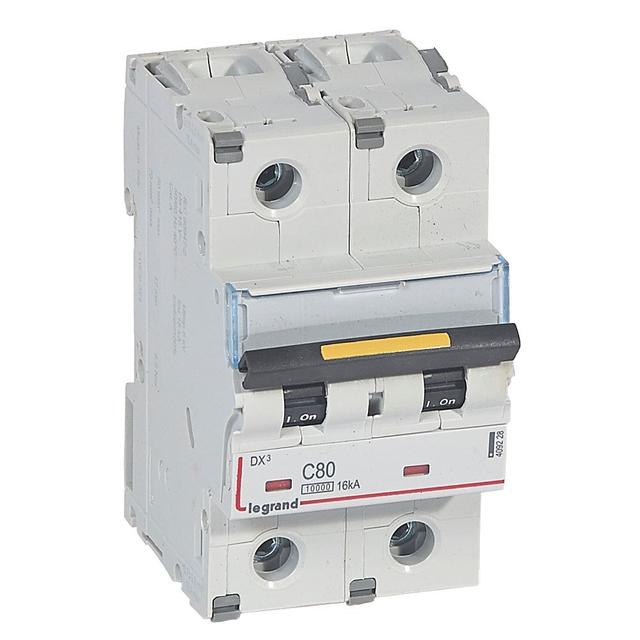 DX3 16 Ka Wyłącznik Dwubiegunowy 80A 409228 LEGRAND