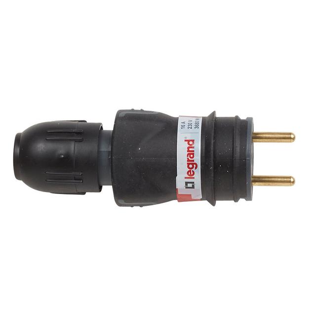 Wtyczka Gumowa 2P+Z 16A IP44 Ik08 Autozaciski I Dławik Helmo 050110 LEGRAND