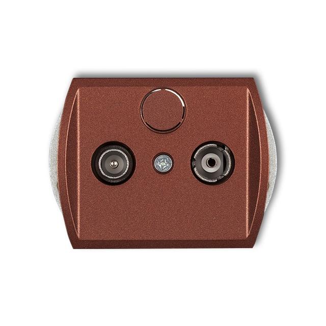 TREND Mechanizm gniazda abonenckiego RTV końcowego w szeregu gniazd przelotowych 6dB brązowy metalik