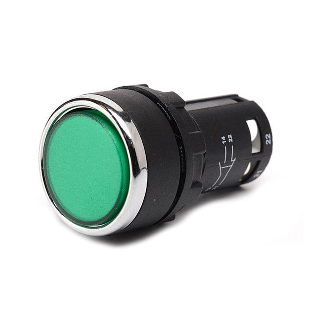 Przycisk monoblok, kryty, zielony, 2NO