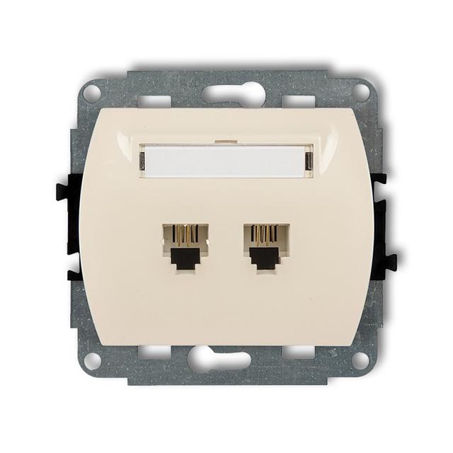 TREND Mechanizm gniazda telefonicznego podwójnego 2xRJ11, 4-stykowy beżowy