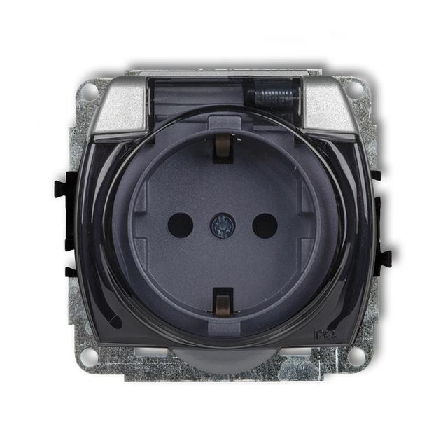 TREND Mechanizm gniazda bryzgoszczelnego z uziemieniem SCHUKO 2P+Z (klapka dymna, przesłony torów pr