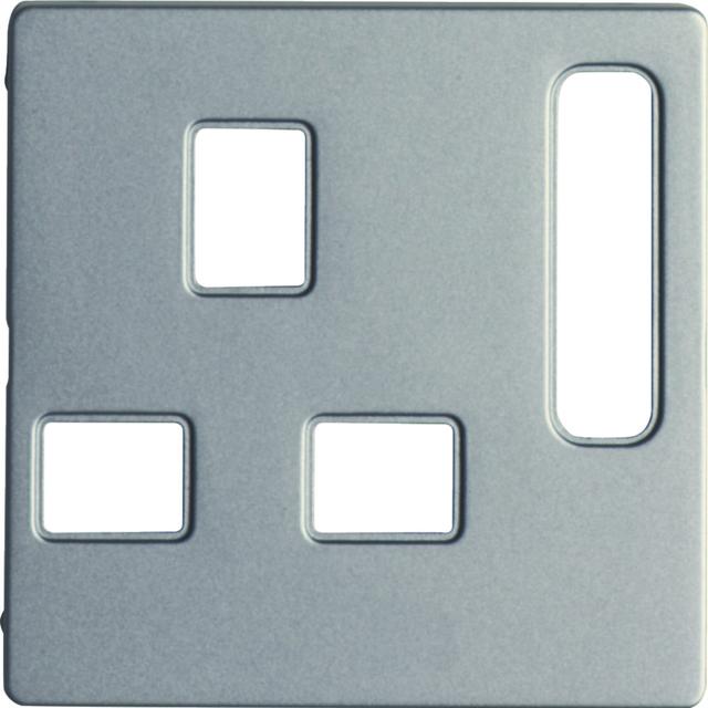 BERKER Q.x Płytka czołowa do gniazda z uziemieniem standard bryt. aluminium aksamit lakierowana 3313076084 HAGER