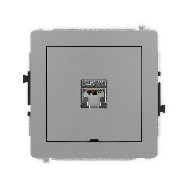 DECO Mechanizm gniazda komputerowego pojedynczego 1xRJ45, kat. 5e, ekranowany, 8-stykowy, bez pola o
