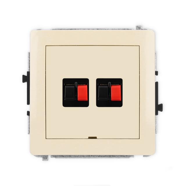 DECO Mechanizm gniazda głośnikowego podwójnego, bez pola opisowego beżowy