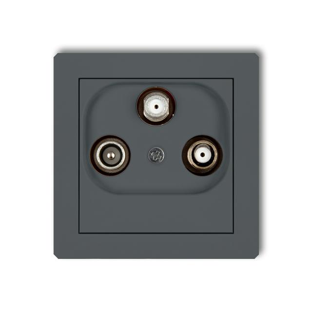 DECO Mechanizm gniazda abonenckiego 2 wyjścia SAT + TV grafitowy mat