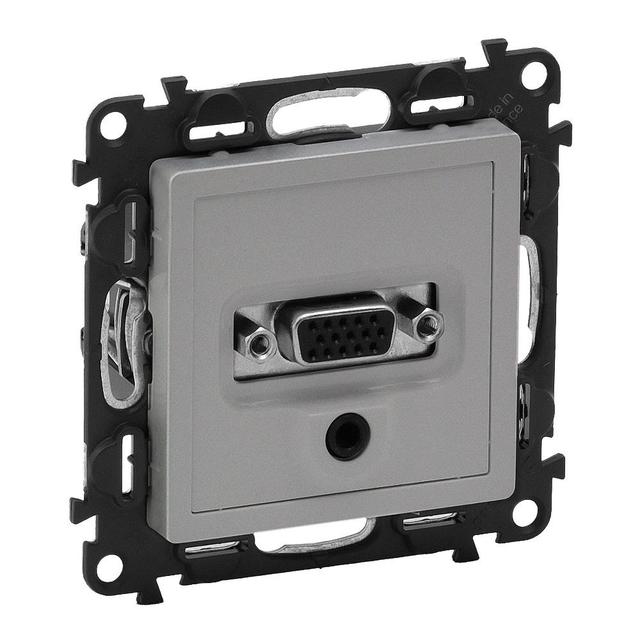 VALENA LIFE GNIAZDO HD 15 + Jack 3,5 mm ALUMINIUM, Legrand