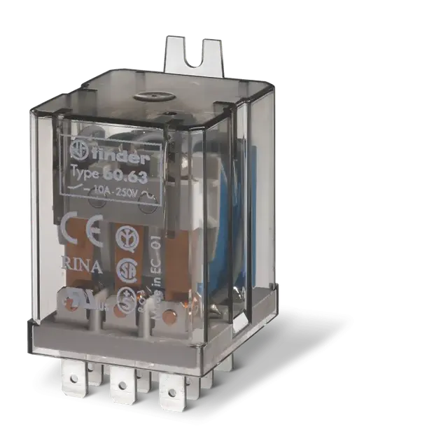 Przekaźnik przemysłowy 3 P; 10A; 6V AC; montaż panelowy, Faston 187