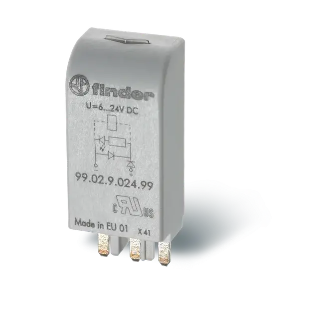 Moduł z diodą gaszeniową 6…220V DC (odwrócona polaryzacja), 99.02.2.000.00.