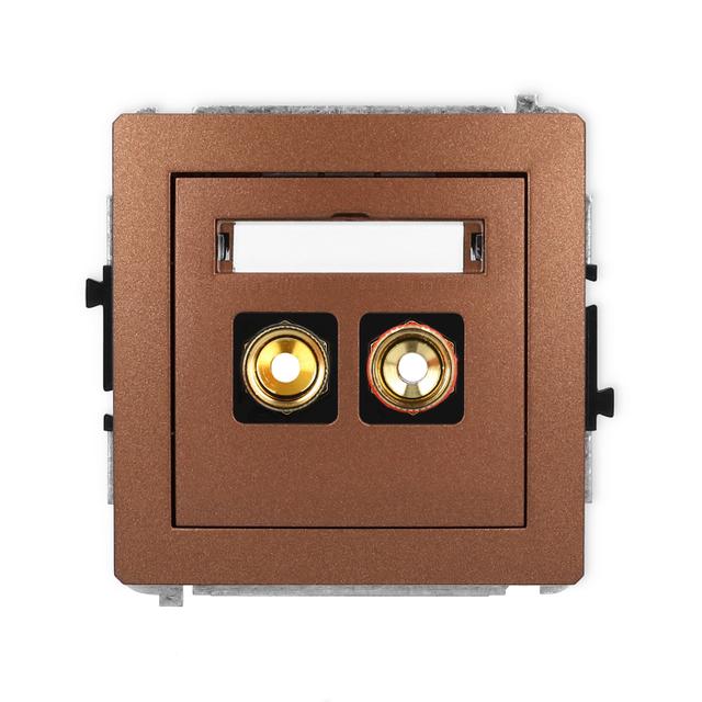 DECO Mechanizm gniazda głośnikowego pojedynczego (typu banan - czerwony i czarny, pozłacany, 4 mm2,
