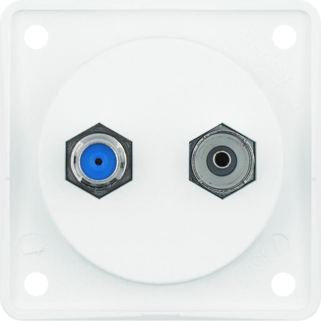 BERKER Integro Flow Gniazdo antracytenowe Radio/SAT z obudową nieekranowaną biały 945602502 HAGER