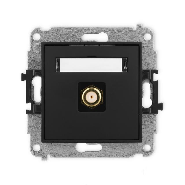 ICON Mechanizm gniazda antenowego pojedynczego typu F (SAT) pozłacany czarny mat