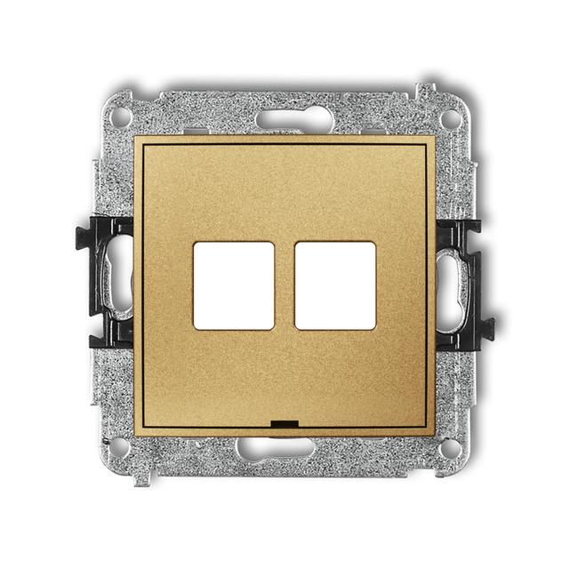 MINI Mechanizm gniazda multimedialnego podwójnego bez modułu, bez pola opisowego (standard Keystone)