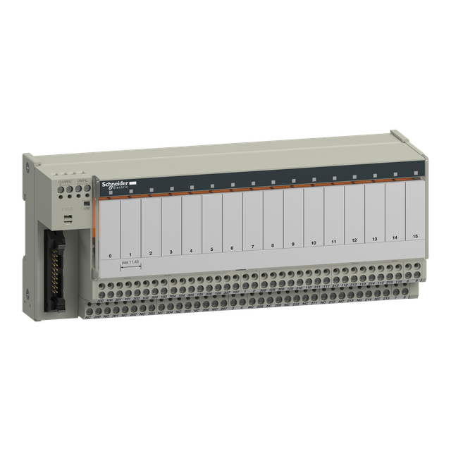 Modicon ABE7, podbaza do elektromechanicznych przekaźników, 16 kanałów, przekaźnik 10 mm ABE7R16T230