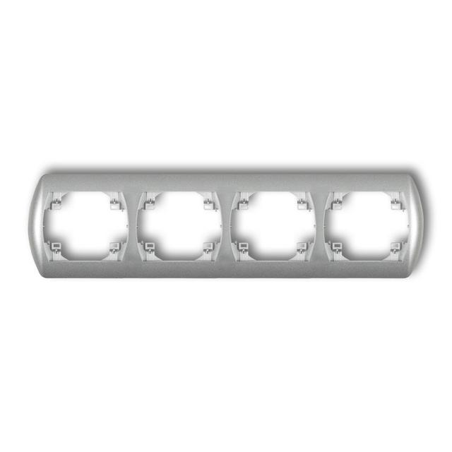 TREND Ramka pozioma poczwórna srebrny metalik