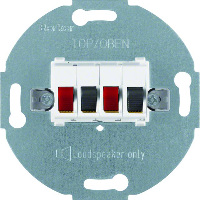 BERKER one.platform Mechanizm gniazda głośnikowego stereofonicznego podwójna biały 457309 HAGER