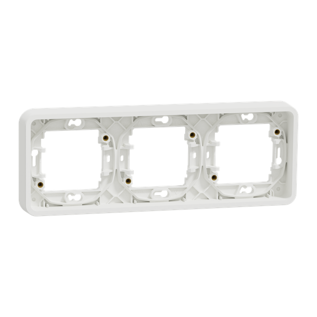 Mureva, podstawa podtynkowa potrójna pozioma, biała