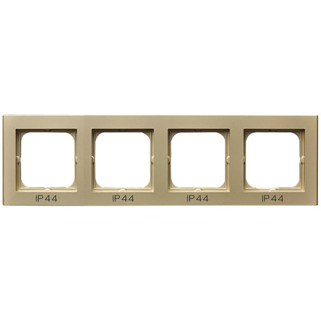 SONATA Ramka poczwórna do łączników IP-44 - kolor szampański złoty