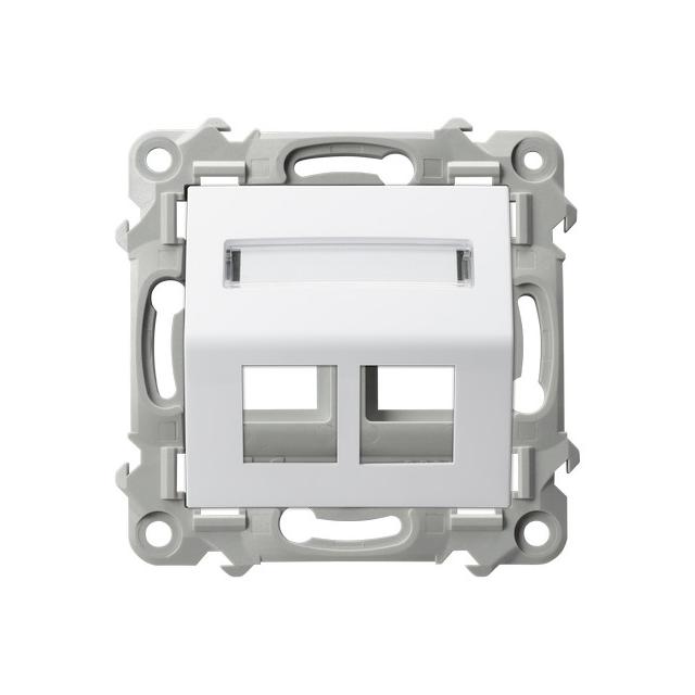 SZAFIR Obudowa gniazda podwójnego typu Keystone skośna - kolor biały