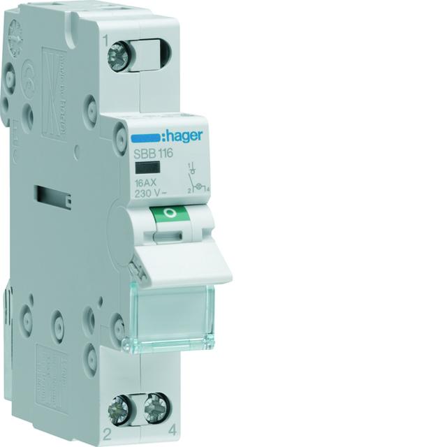Modułowy rozłącznik izolacyjny z lampką sygnalizacyjną 1P 16A 230VAC SBB116 HAGER