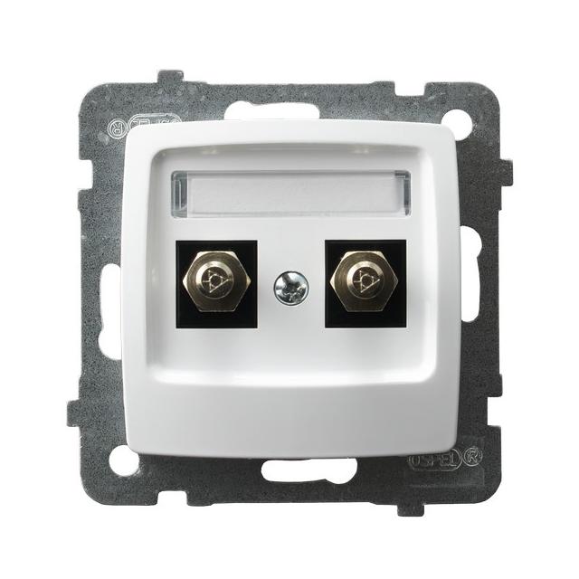 KARO Gniazdo ekwipotencjalne podwójne - kolor biały