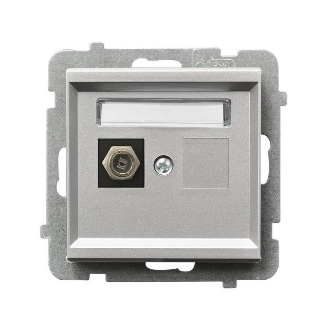 SONATA Gniazdo antenowe typu F pojedyncze - kolor srebro mat