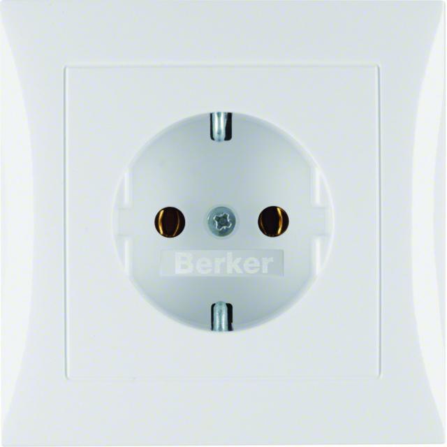 BERKER S.1 Gniazdo SCHUKO komplet biały 47428989 HAGER