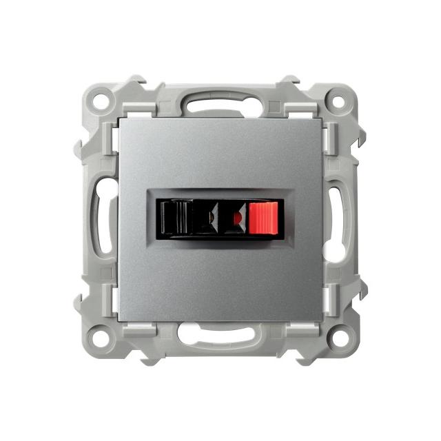 SZAFIR Gniazdo głośnikowe pojedyncze - kolor srebro GG-1Z/m/18