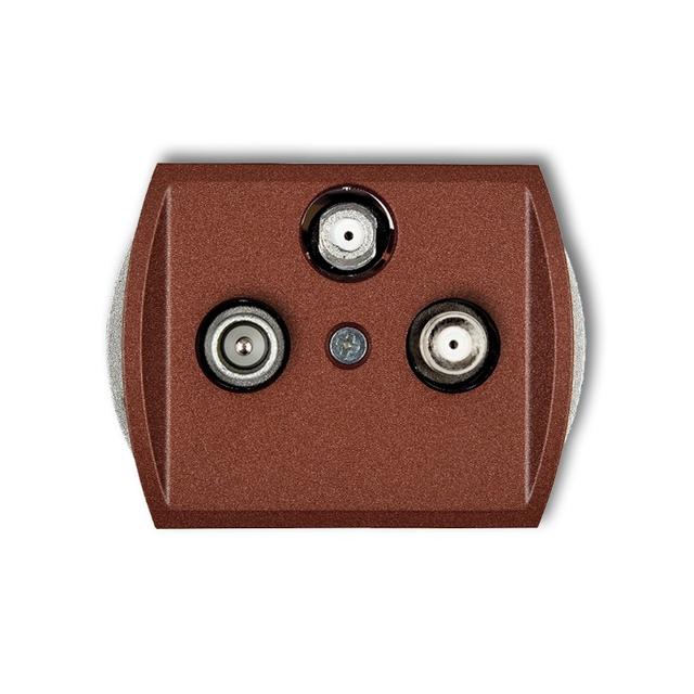 TREND Mechanizm gniazda abonenckiego 2 wyjścia SAT + TV brązowy metalik