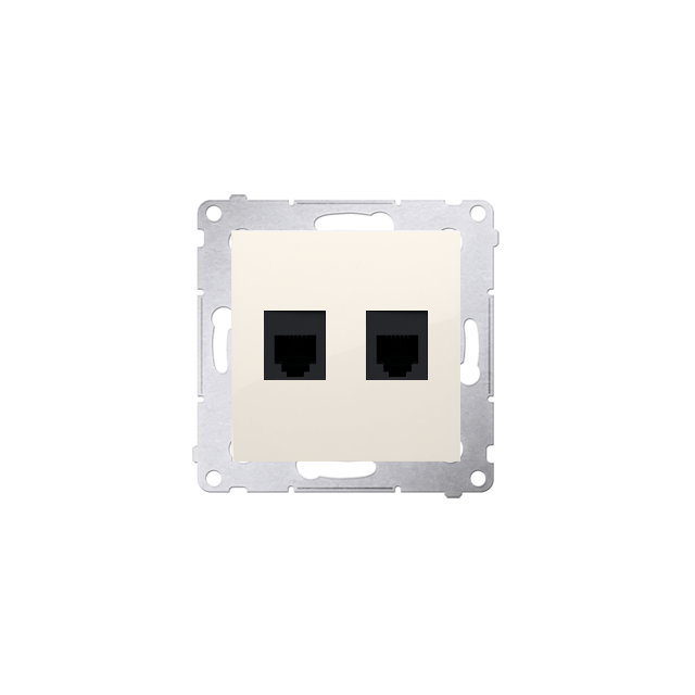 Simon 54 Gniazdo telefoniczne podwójne RJ12 kremowy