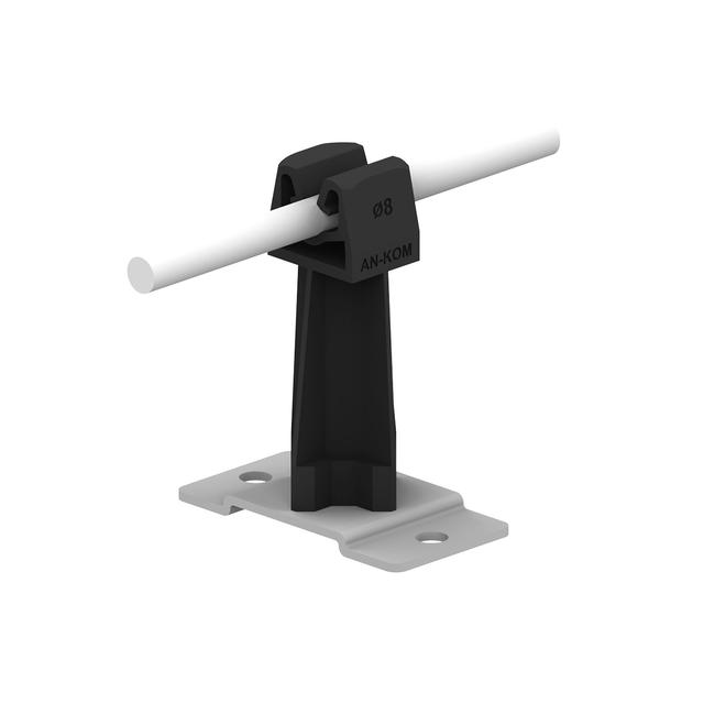 Uchwyt na płytce stal.Z-zatrzask H=7cm/OG/ słupek czarny